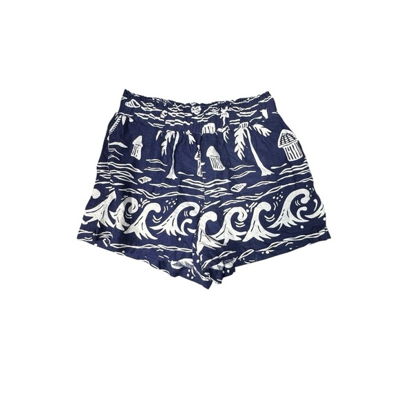 C&C California Hawaiian Button Up Shirt & Short Set Linen Blend Womens Medium - Picture 13 of 13